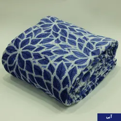 پتو مسافرتی ترک دو نفره مخملی طرح برگ آبی