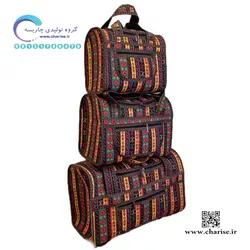 سرویس سه تکه کیف نوزادی کرپ با لمینت فوم دومیل نوار خاویار وسرزیپ فلزی