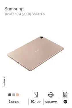 تبلت سامسونگ مدل Galaxy Tab A7 10.4 SM-T505 ظرفیت 64 گیگابایت - رم 3 گیگابایت