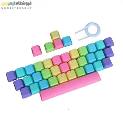 مجموعه کلید کیبورد مکانیکال (کیکپ) PBT 39-Keys Rainbow Keycaps for Mechanical Keyboards