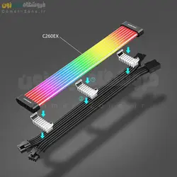 لایت بار کابل اسلیو 24 پین مادربورد و 8 پین کارت گرافیک کول مون مدل Coolmoon Aosor Al200 Flexible ARGB Light Bar for 24Pin / 2x8Pin Power Extension Cable