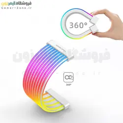 لایت بار کابل اسلیو 24 پین مادربورد و 8 پین کارت گرافیک کول مون مدل Coolmoon Aosor Al200 Flexible ARGB Light Bar for 24Pin / 2x8Pin Power Extension Cable