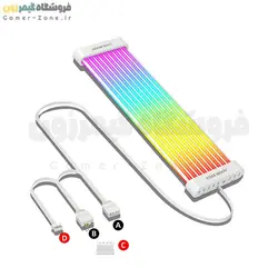 لایت بار کابل اسلیو 24 پین مادربورد و 8 پین کارت گرافیک کول مون مدل Coolmoon Aosor Al200 Flexible ARGB Light Bar for 24Pin / 2x8Pin Power Extension Cable