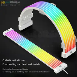 لایت بار کابل اسلیو 24 پین مادربورد و 8 پین کارت گرافیک کول مون مدل Coolmoon Aosor Al300 Flexible ARGB Light Bar for 24Pin / 3x8Pin Power Extension Cable