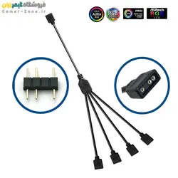 کابل اسپلیتر 3 پین نورپردازی مادربورد (4 شاخه) MICRO CONNECTORS 3-Pin ARGB 1 to 4 Splitter Cable