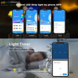 کیت کامل ریسه نورپردازی RGBIC هوشمند وای فای/بلوتوث RGBIC Smart LED Strip Lights