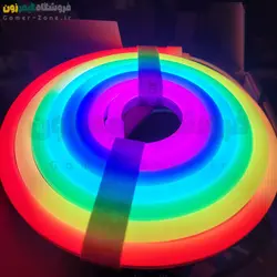 کیت کامل ریسه نئونی/سیلیکونی انعطاف پذیر هوشمند وای فای/بلوتوث RGBIC LED Neon Rope Light Full Kit