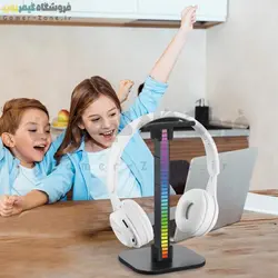 استند و پایه نگهدارنده هدست/هدفون با نورپردازی RGB Headphone Stand / Headset Stand with Pickup Music Rhythm Light