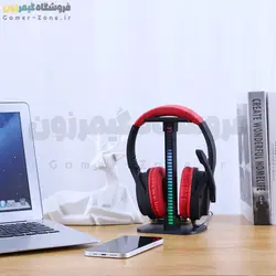 استند و پایه نگهدارنده هدست/هدفون با نورپردازی RGB Headphone Stand / Headset Stand with Pickup Music Rhythm Light