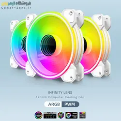 فن کیس کول مون مدل Coolmoon WF1 ARGB 12CM Case Fan PWM Temperature Control