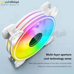 فن کیس کول مون مدل Coolmoon WF1 ARGB 12CM Case Fan PWM Temperature Control