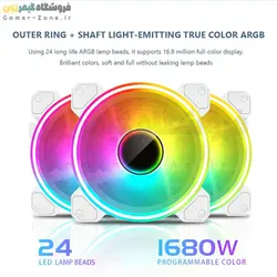 فن کیس کول مون مدل Coolmoon WF1 ARGB 12CM Case Fan PWM Temperature Control