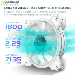 فن کیس کول مون مدل Coolmoon WF1 ARGB 12CM Case Fan PWM Temperature Control