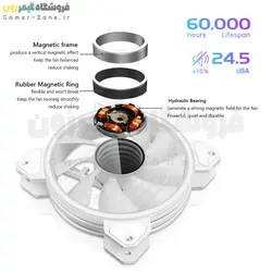 فن کیس کول مون مدل Coolmoon WF1 ARGB 12CM Case Fan PWM Temperature Control