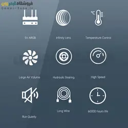 فن کیس کول مون مدل Coolmoon WF1 ARGB 12CM Case Fan PWM Temperature Control