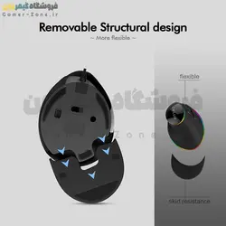 موس ارگونومیک دیلاکس مدل Delux M618 Plus RGB Vertical Ergonomic Mouse