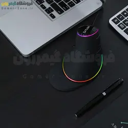 موس ارگونومیک دیلاکس مدل Delux M618 Plus RGB Vertical Ergonomic Mouse