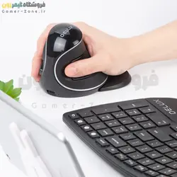 موس ارگونومیک بیسیم دیلاکس مدل Delux M618 Plus Vertical Ergonomic Wireless Mouse