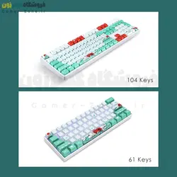 مجموعه کامل کیکپ طرح Coral Sea کیبورد مکانیکال Coral Sea PBT DoubleShot Keycaps Full Set