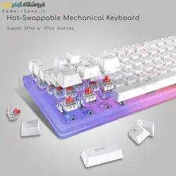 کیبورد گیمینگ مکانیکال بدنه شفاف وومیر مدل Womier K87 RGB - TKL Hot Swappable Mechanical Gaming Keyboard