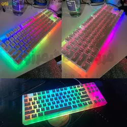 کیبورد گیمینگ مکانیکال بدنه شفاف وومیر مدل Womier K87 RGB - TKL Hot Swappable Mechanical Gaming Keyboard