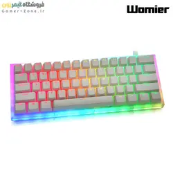 کیبورد گیمینگ مکانیکال بدنه شفاف وومیر مدل Womier K61 RGB - Hot Swappable 60% Mechanical Gaming Keyboard