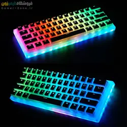 کیبورد گیمینگ مکانیکال بدنه شفاف وومیر مدل Womier K61 RGB - Hot Swappable 60% Mechanical Gaming Keyboard