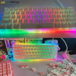 کیبورد گیمینگ مکانیکال بدنه شفاف وومیر مدل Womier K61 RGB - Hot Swappable 60% Mechanical Gaming Keyboard