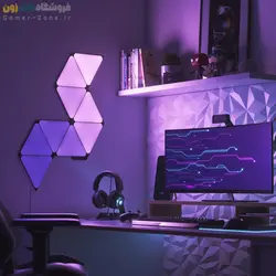 پنل روشنایی مثلثی مشکی هوشمند 9 تکه نانولیف لیمیتید ادیشن Nanoleaf Shapes Limited Edition Ultra Black Triangles Smarter Kit (9 Panels)