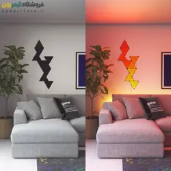 پنل روشنایی مثلثی مشکی هوشمند 9 تکه نانولیف لیمیتید ادیشن Nanoleaf Shapes Limited Edition Ultra Black Triangles Smarter Kit (9 Panels)