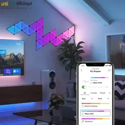 پنل روشنایی مثلثی مشکی هوشمند 9 تکه نانولیف لیمیتید ادیشن Nanoleaf Shapes Limited Edition Ultra Black Triangles Smarter Kit (9 Panels)