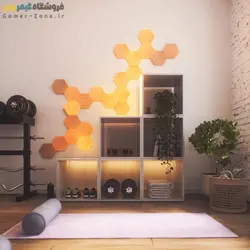 پنل روشنایی شش ضلعی هوشمند 16 تکه / 19 تکه / 22 تکه نانولیف طرح چوب Nanoleaf Elements Hexagons Wood Look Starter Kit (16 / 19 / 22 Panels)