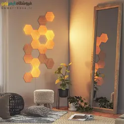 پنل روشنایی شش ضلعی هوشمند 16 تکه / 19 تکه / 22 تکه نانولیف طرح چوب Nanoleaf Elements Hexagons Wood Look Starter Kit (16 / 19 / 22 Panels)