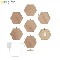 پنل روشنایی شش ضلعی هوشمند 16 تکه / 19 تکه / 22 تکه نانولیف طرح چوب Nanoleaf Elements Hexagons Wood Look Starter Kit (16 / 19 / 22 Panels)