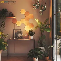 پنل روشنایی شش ضلعی هوشمند 10 تکه نانولیف طرح چوب Nanoleaf Elements Hexagons Wood Look Starter Kit (10 Panels)