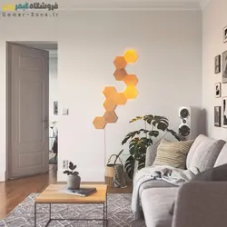 پنل روشنایی شش ضلعی هوشمند 10 تکه نانولیف طرح چوب Nanoleaf Elements Hexagons Wood Look Starter Kit (10 Panels)