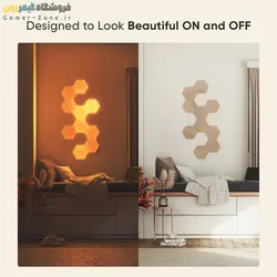 پنل روشنایی شش ضلعی هوشمند 10 تکه نانولیف طرح چوب Nanoleaf Elements Hexagons Wood Look Starter Kit (10 Panels)