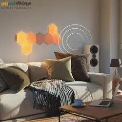 پنل روشنایی شش ضلعی هوشمند 7 تکه نانولیف طرح چوب Nanoleaf Elements Hexagons Wood Look Starter Kit (7 Panels)