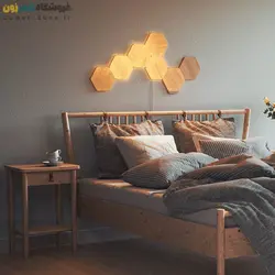 پنل روشنایی شش ضلعی هوشمند 7 تکه نانولیف طرح چوب Nanoleaf Elements Hexagons Wood Look Starter Kit (7 Panels)