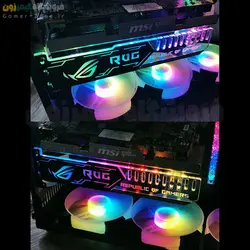 براکت و استند افقی کارت گرافیک طرح ROG/Aorus کول مون مدل Coolmoon ARGB Horizental GPU Support Bracket/Stand
