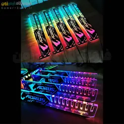 براکت و استند افقی کارت گرافیک طرح ROG/Aorus کول مون مدل Coolmoon ARGB Horizental GPU Support Bracket/Stand