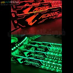 براکت و استند افقی کارت گرافیک طرح ROG/Aorus کول مون مدل Coolmoon ARGB Horizental GPU Support Bracket/Stand