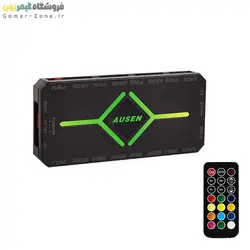 کنترلر 9 پورت ARGB و هاب فن کیس مدل Ausen 5V 3Pin ARGB Controller and 4Pin PWM Fan Temperature Control Hub