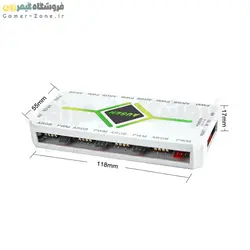 کنترلر 9 پورت ARGB و هاب فن کیس مدل Ausen 5V 3Pin ARGB Controller and 4Pin PWM Fan Temperature Control Hub