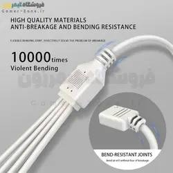 کابل اسپلیتر 3 پین نورپردازی مادربورد مدل 1 به 2 Uxcell 5V 3-Pin 1 to 2 ARGB Splitter Cable