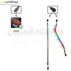 کابل تبدیل VDG به SM 3-Pin نورپردازی مادربورد گیگابایت (جهت اتصال ریسه) VDG to SM 3-Pin Conversion Cable for GIGABYTE Motherboards