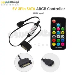 کنترلر ARGB فن و نورپردازی داخل کیس مدل ARGB 5V 3Pin Controller (SATA / USB / 4-Pin) with Remote Control