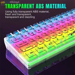 کیبورد گیمینگ بدنه شفاف اچ ایکس اس جی مدل HXSJ V700T RGB Fully Transparent Gaming Keyboard