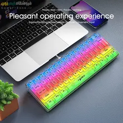 کیبورد گیمینگ بدنه شفاف اچ ایکس اس جی مدل HXSJ V700T RGB Fully Transparent Gaming Keyboard