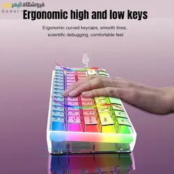 کیبورد گیمینگ بدنه شفاف اچ ایکس اس جی مدل HXSJ V700T RGB Fully Transparent Gaming Keyboard